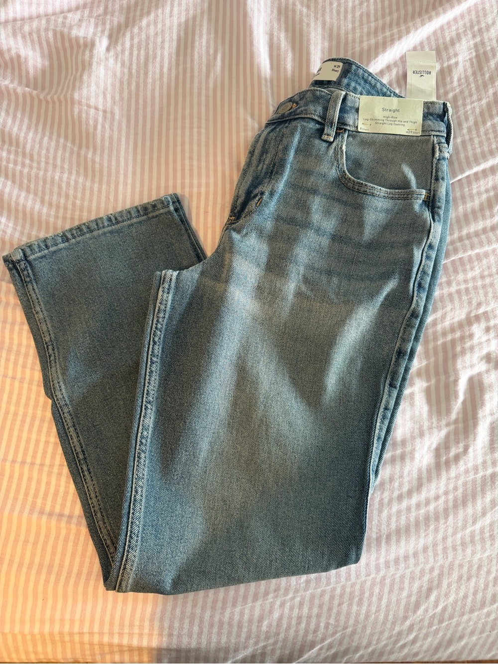 Hollister Straight-Leg Jeans in Light Blue Wash